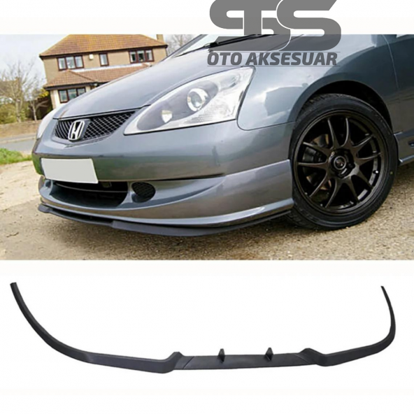 Honda Civic Typer K24 Cupra R Uyumlu Ön Lip Mat Siyah Ön Tampon Lip ürün görseli 1