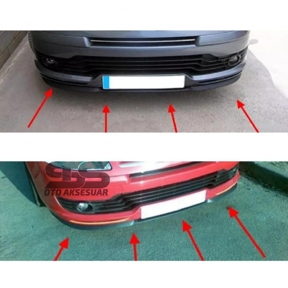 Citroen C4 Cupra R Uyumlu Ön Lip Mat Siyah Ön Tampon Lip ürün görseli 1