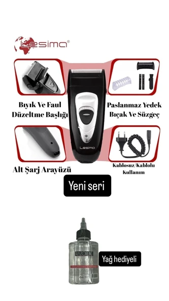 Lesima Ls-100 Gentelmen Serisi Sakal Yanak Traş Ve Faul Düzeltme Tıraş Makinesi ürün görseli 1