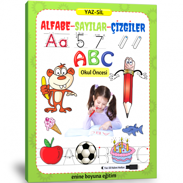 Süper YAZ SİL Kitabı Alfabe-Sayılar-Çizgiler ürün görseli 1