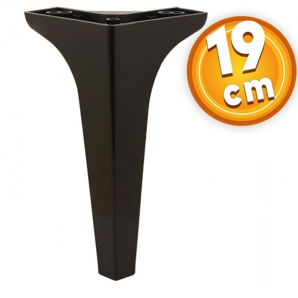 Lüks Mobilya Kanepe Sehpa TV Ünitesi Koltuk Ayağı 19 cm Siyah Baza Ayak ürün görseli 1