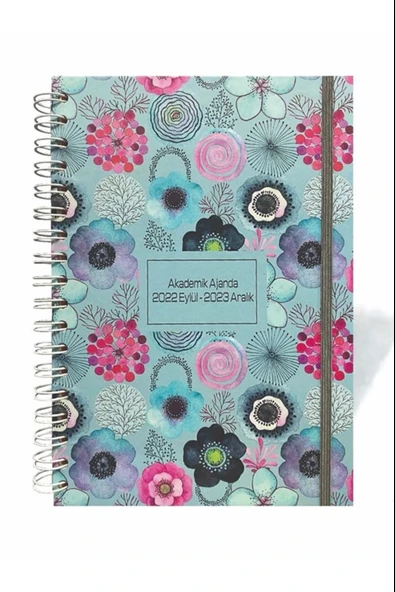 Lizy 17x24cm 2022 Eylül - 2023 Aralık Akademik Ajanda Mavi Çiçek ürün görseli 1