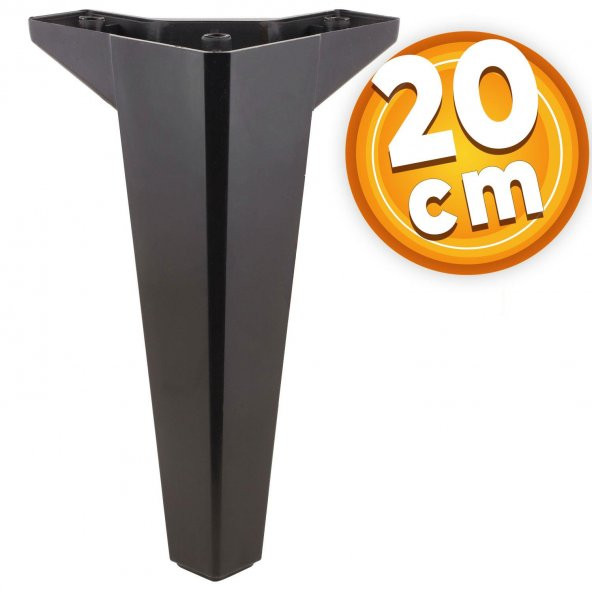 Lüks Mobilya Kanepe Sehpa TV Ünitesi Koltuk Ayağı 20 cm Siyah Baza Ayak ürün görseli 1