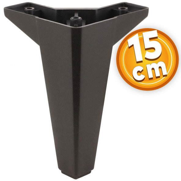 Lüks Mobilya Kanepe Sehpa TV Ünitesi Koltuk Ayağı 15 cm Siyah Baza Ayak ürün görseli 1