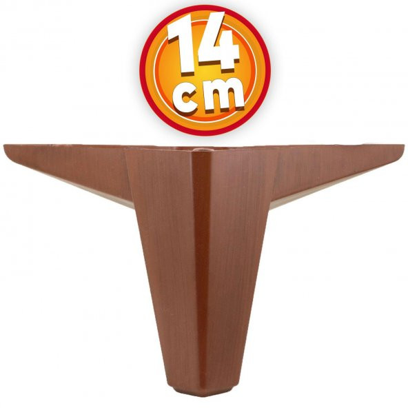 Lüks Mobilya Kanepe Sehpa TV Ünitesi Koltuk Ayağı 14 cm Ahşap Desenli Kahverengi Baza Ayak ürün görseli 1