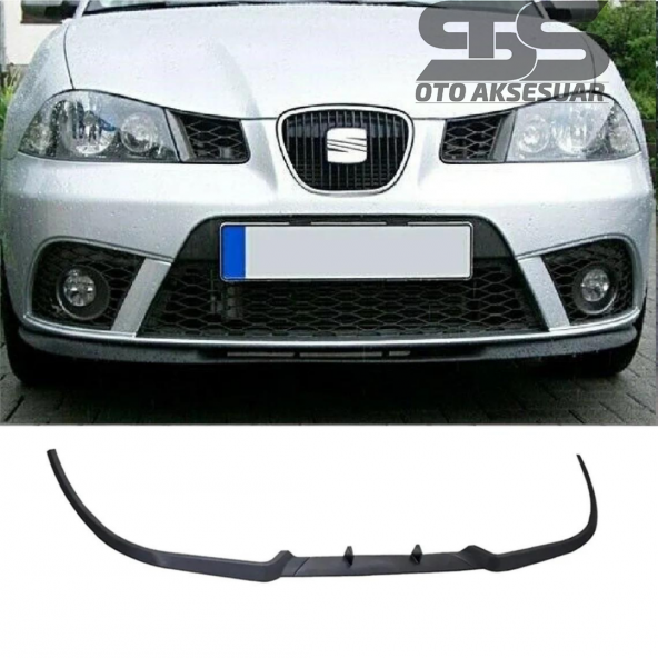 Seat İbiza Mk4 Cupra R Uyumlu Ön Lip Mat Siyah Ön Tampon Lip ürün görseli 1