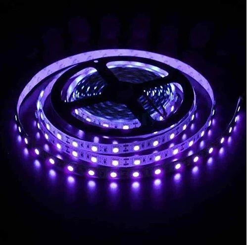 395nm UV 5V Şerit LED 5050 60/1 mt Yapışkanlı Kesilebilir ürün görseli 1