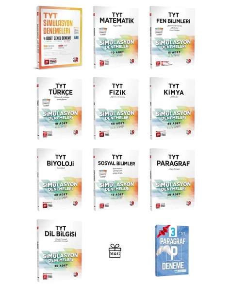 TYT Tüm Dersler Simülasyon Denemeleri FULL Set ( 10 Kitap M&G ) ürün görseli 1