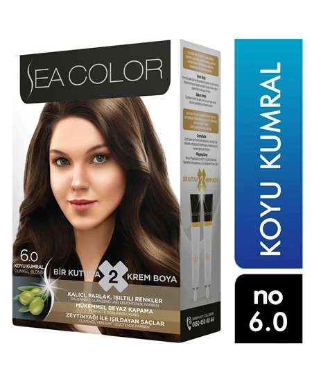 Sea Color 2'li Krem Saç Boyası 6/0 Koyu Kumral 8698753382027 ürün görseli 1