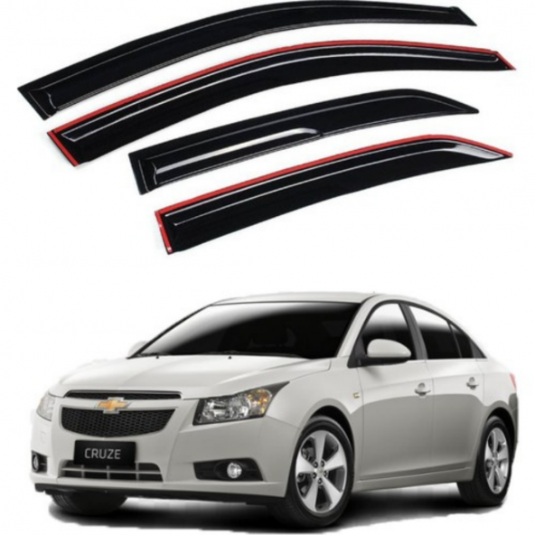 Chevrolet Cruze Uyumlu Mugen Cam Rüzgarlığı Seti Piano Black 4lü İthal ürün görseli 1