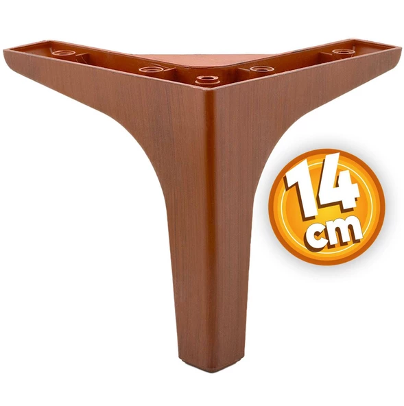 Sedef Lüks Mobilya Kanepe Sehpa Tv Ünitesi Koltuk Ayağı 14 Cm Ahşap Desenli Kahverengi Baza Ayakları ürün görseli 1