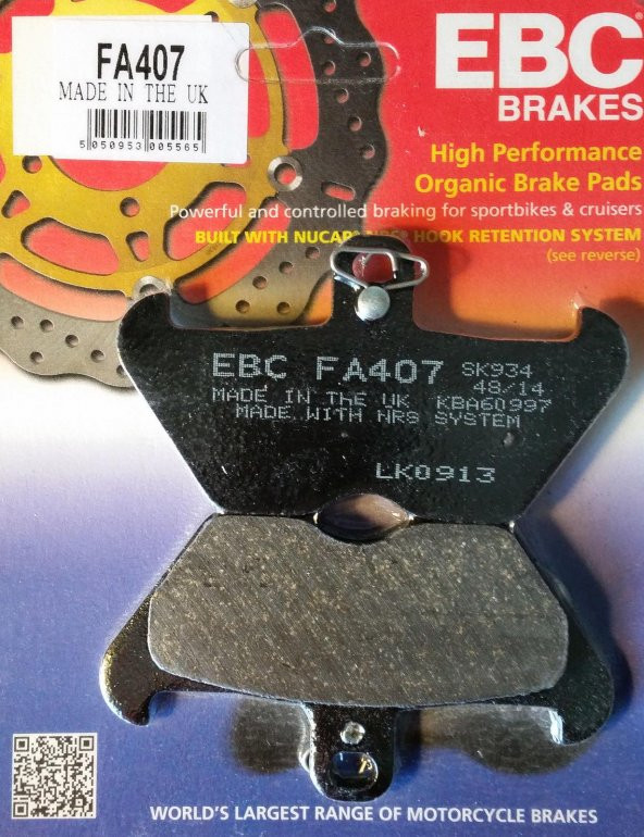 Ebc Fa407 1994-2001 BMW R 1100 RT Uyumlu Ön Fren Balatası Organik Balata ürün görseli 1