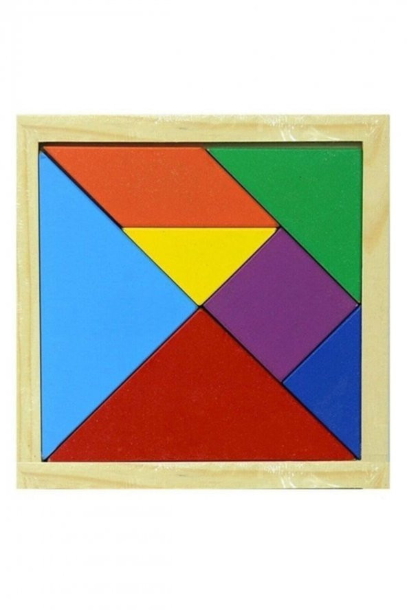 20 Adet 7 Parça 11x11cm Eğitici Renkli Ahşap Orta Boy Tangram Akıl Zeka Mantık Ve Strateji Oyunu ürün görseli 1