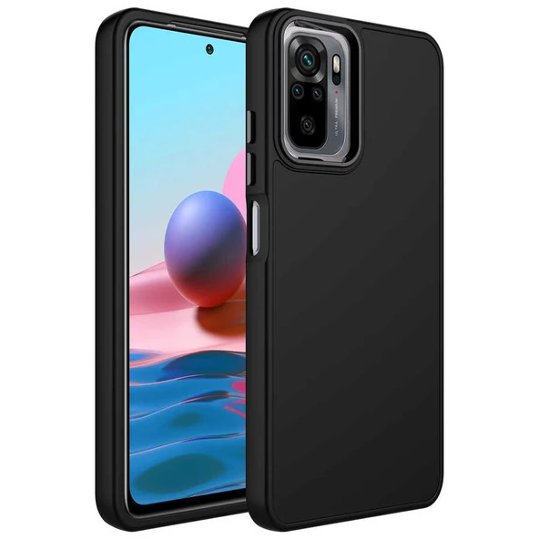 Zore Xiaomi ile uyumlu Redmi Note 10S Kılıf Metal Çerçeve ve Buton Tasarımlı Silikon Luna Kapak ürün görseli 1