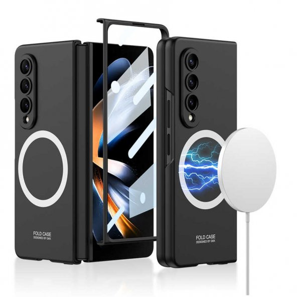 Galaxy Z Fold 4 Kılıf Wireless Şarj Özellikli Kıpta Magsafe Kapak ürün görseli 1