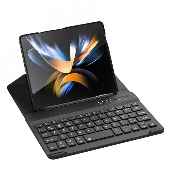 Galaxy Z Fold 4 Kılıf Standlı Bluetooth Klavyeli Kıpta Keyboard Set Kılıf ürün görseli 1