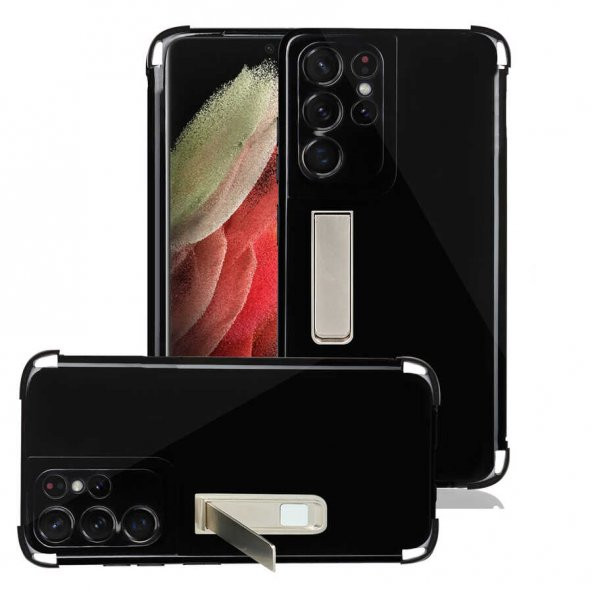 Galaxy S21 Ultra Kılıf Standlı Süper Silikon Kapak ürün görseli 1