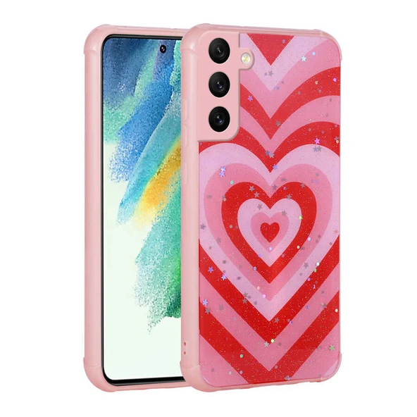 Zore Galaxy ile uyumlu S21 FE Kılıf Simli Desenli Kamera Korumalı Parlak Popy Kapak ürün görseli 1