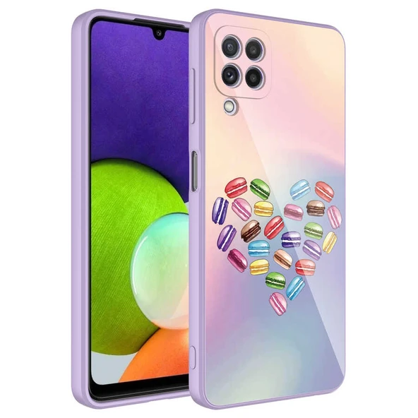 Zore Galaxy ile uyumlu M22 Kılıf Kamera Korumalı Desenli Sert Silikon Epoksi Kapak ürün görseli 1
