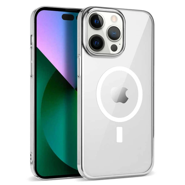 Zore Apple ile uyumlu iPhone 14 Pro Max Kılıf Wireless Şarj Özellikli Pixel M-safe Kapak ürün görseli 1