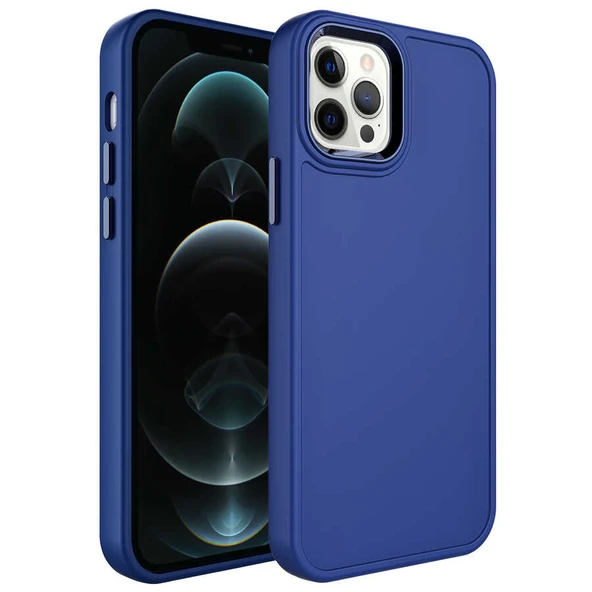 Zore Apple ile uyumlu iPhone 14 Pro Kılıf Metal Çerçeve ve Buton Tasarımlı Sert Botox Kapak ürün görseli 1