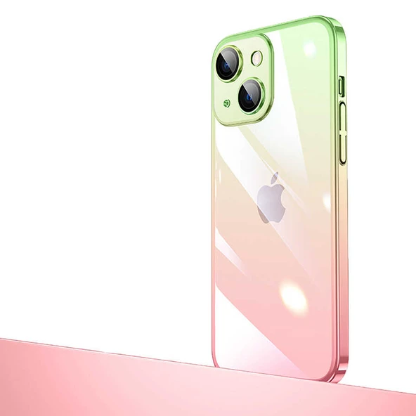 Zore Apple ile uyumlu iPhone 14 Kılıf Parlak Renk Geçişli Kamera Korumalı Senkron Kapak ürün görseli 1