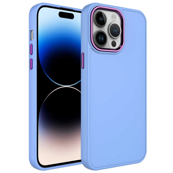 Zore Apple ile uyumlu iPhone 13 Pro Kılıf Metal Çerçeve ve Buton Tasarımlı Silikon Luna Kapak ürün görseli 1