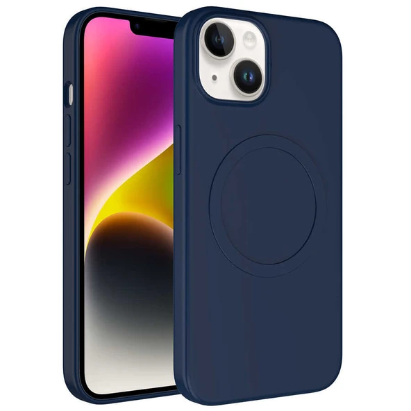 Zore Apple ile uyumlu iPhone 13 Kılıf M-safe Wireless Şarj Özellikli Pastel Renk Silikon Plas Kapak ürün görseli 1