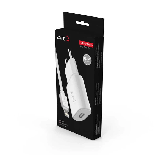 Zore Ofset Serisi ZCS-02 Lightning 2 in 1 Ev Şarj Seti 2.1A ürün görseli 1