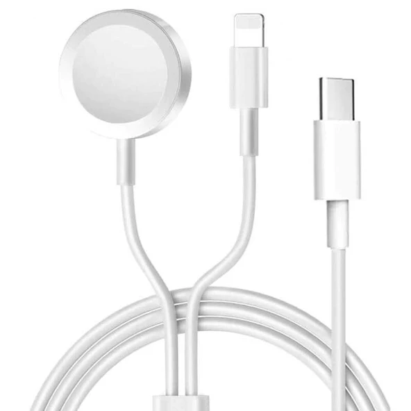 Zore Akıllı Saat Wireless To Lightning Type-C Şarj Kablosu 1.2M - Resim 5