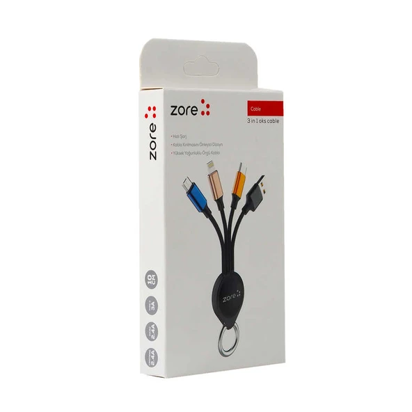 Zore OKS 3 in 1 Usb Kablo - Resim 10