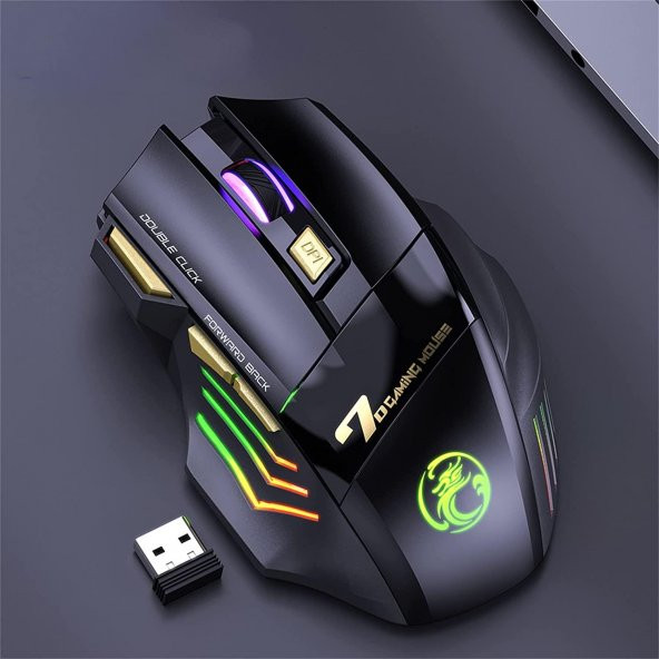 Valkyrie Imice Gw-X7 7 Tuşlu Sessiz 2.4g Wireless Bluetoothlu Şarj Edilebilir Kablosuz Gaming Mouse ürün görseli 1