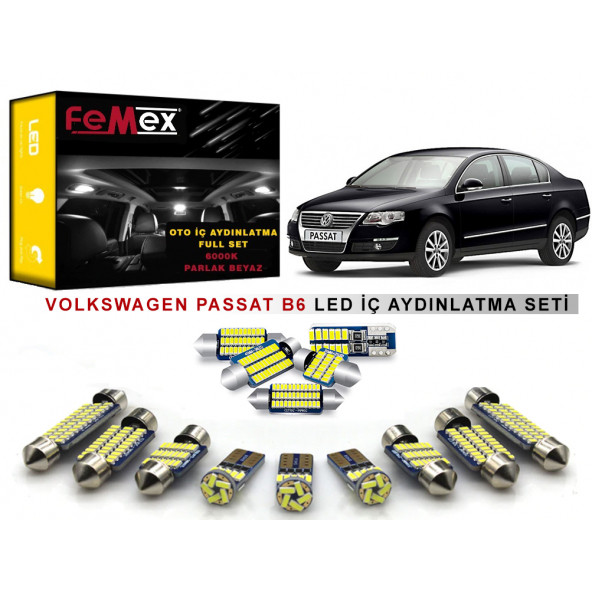 Volkswagen Passat B6 LED İç Aydınlatma Ampul Seti FEMEX Parlak Beyaz ürün görseli 1