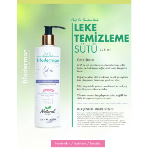 Fitoderman Doğal Gözenek Sıkılaştırıcı Leke Temizleme Sütü 225 mL ürün görseli 1