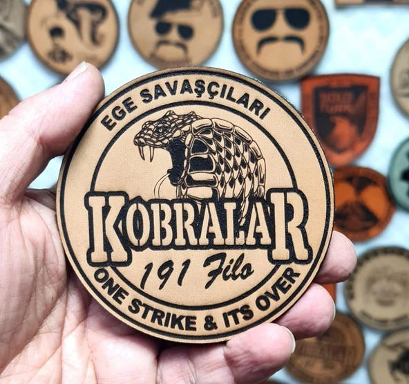 191 FİLO EGE SAVAŞÇILARI  Deri PEÇ - Arma - Askeri Patch - Resim 2