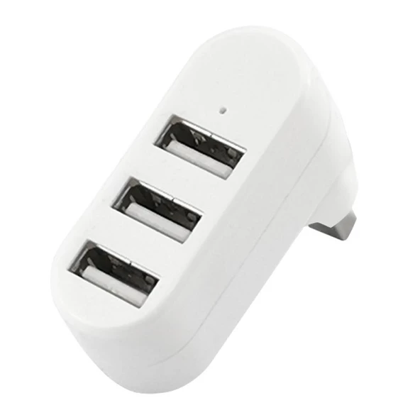 Valkyrie 3 Portlu USB 2.0 Hub Döner Kafalı Splitter Hub Adaptör Beyaz ürün görseli 1