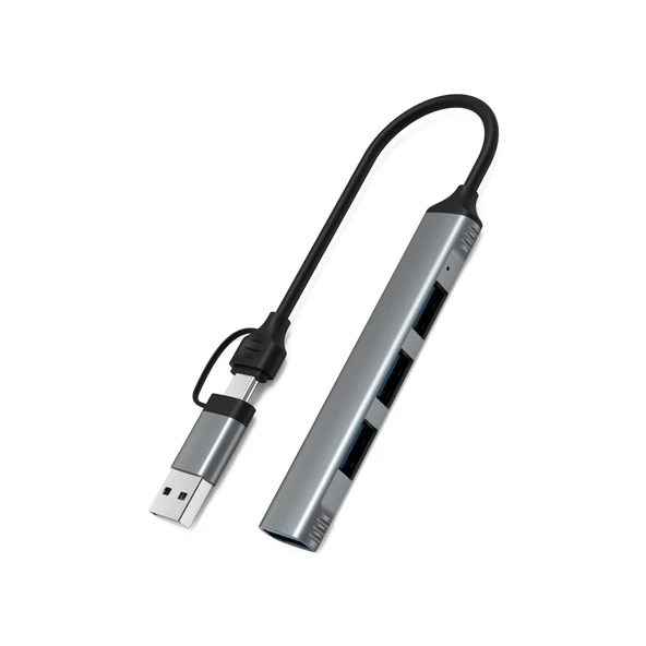 Valkyrie mAcbook Uyumlu Type-C & USB Çiftli 4port USB 3.0 Splitter 5 Gbps Çevirici Hub Adaptör ürün görseli 1