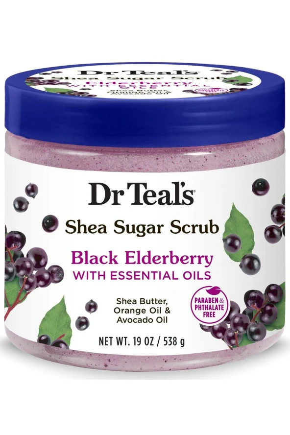 Dr.Teals Shea Sugar Scrub Black Elderberry Vücut Şeker Peeling 538GR ürün görseli 1