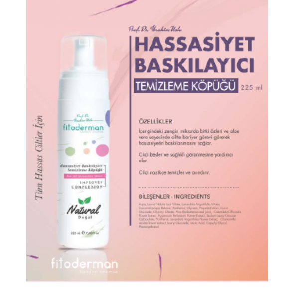 Fitoderman Doğal Hassasiyet Baskılayıcı & Gözenek Sıkılaştırıcı Temizleme Köpüğü 225 mL ürün görseli 1