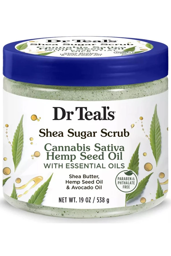 Dr.Teals Shea Sugar Scrub Hemp Seed Oil Vücut Şeker Peeling 538GR ürün görseli 1