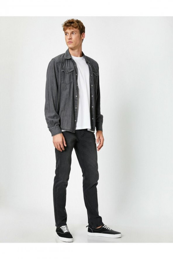 Erkek Gri Jeans 1KAM43749LD - Resim 2