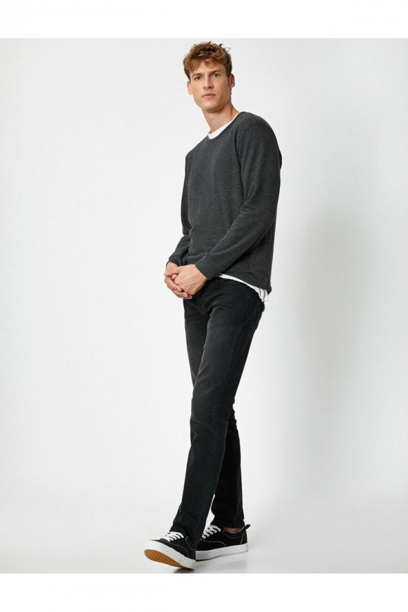 Erkek Gri Jeans 1KAM43749LD - Resim 7