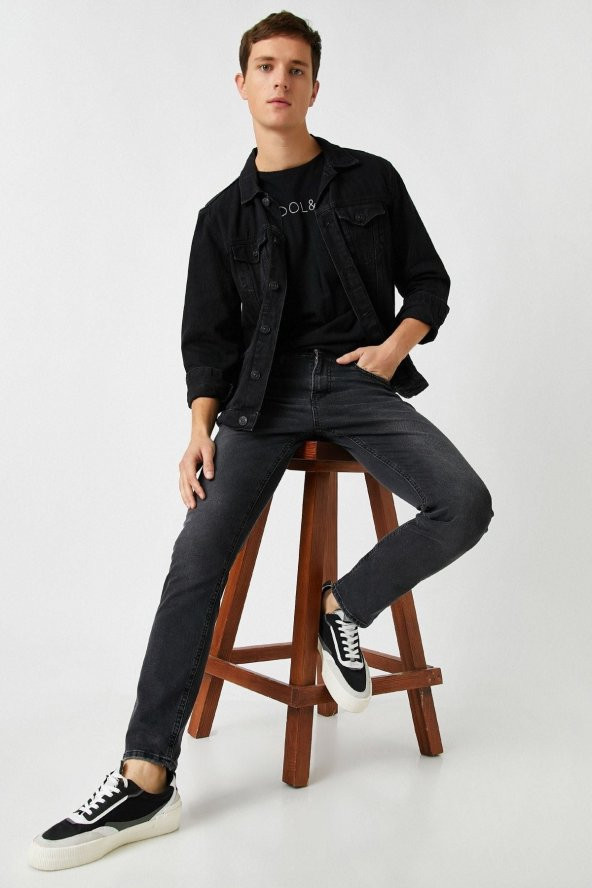 Erkek Jean Pantolon Siyah - Resim 3
