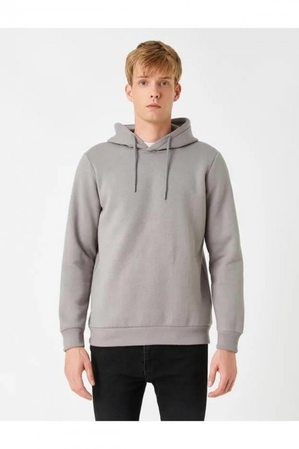 Erkek Kapşonlu Sweatshırt - Resim 3