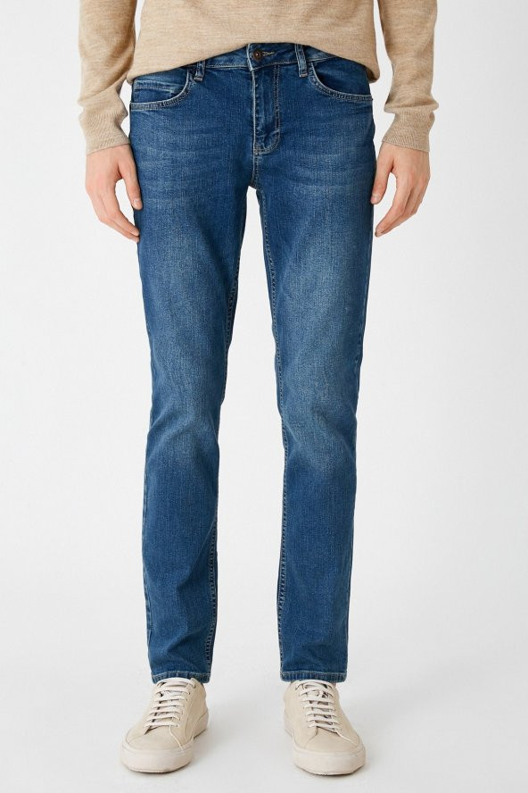 Erkek Orta İndigo Jeans 1KAM45018LD - Resim 8