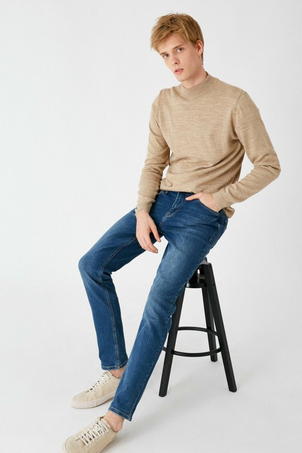 Erkek Orta İndigo Jeans 1KAM45018LD - Resim 11