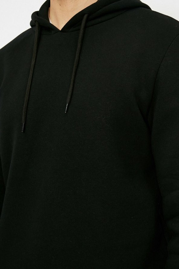 Erkek Siyah Kapüsonlu Sweatshirt 0YAM71593LK ürün görseli 1