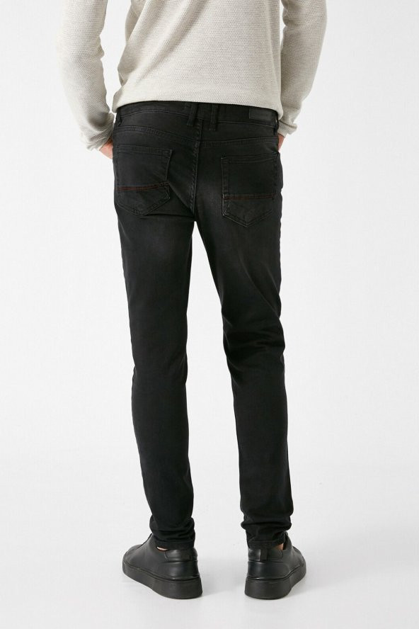Erkek Siyah Jeans 1KAM43157YD - Resim 4