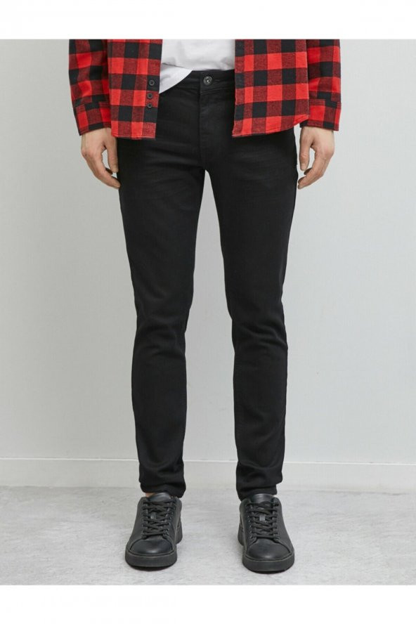Erkek Siyah Micheal Skinny Fit Jean Pantolon ürün görseli 1