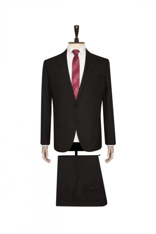 Siyah Slim Fit Takım Elbise ürün görseli 1